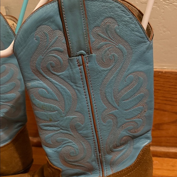 Durango Blue and Brown Leather Cowboy Boots Woman 7 - Picture 4 of 8